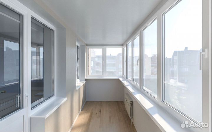 Остекление балконов под ключ