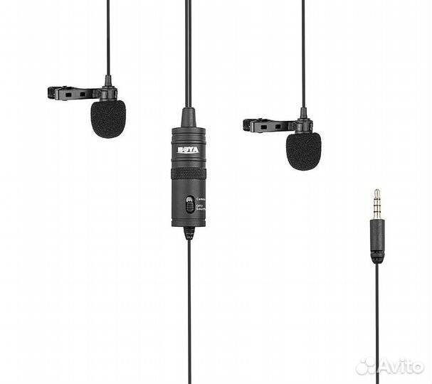 Микрофон Boya BY-M1DM двойной петличный со стереор
