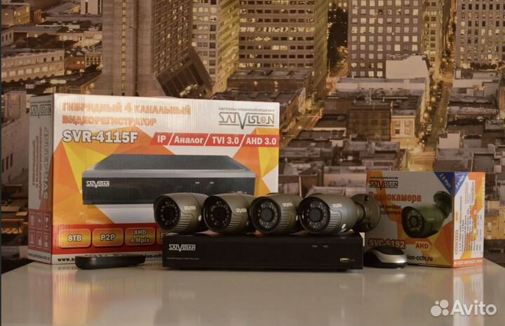 Комплекты видеонаблюдения на 1, 4, 8, 16, 32 камер