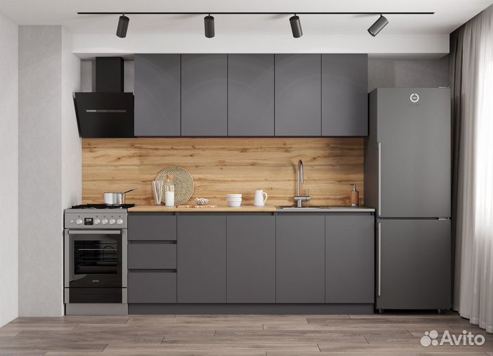 Кухонный гарнитур Графит 2 метра. Новый