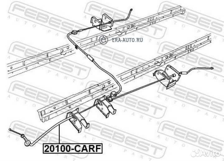 Febest 20100-carf Трос ручного тормоза