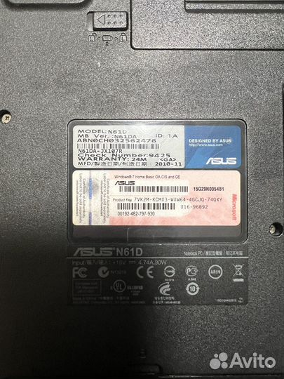 Ноутбук asus N61DA