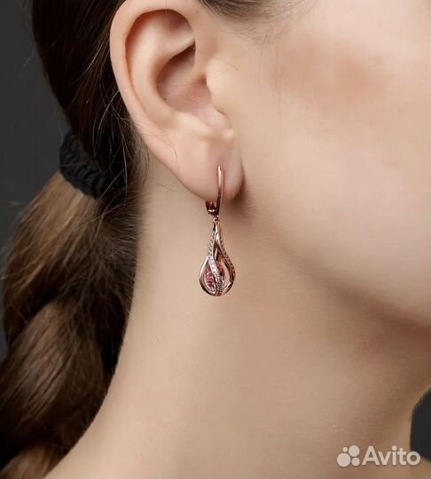 Серьги под золото