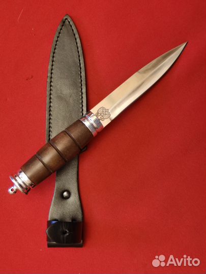 Нож, сталь Х12мф,HRC 60, ножны кожа, новый
