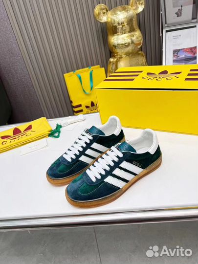 Кроссовки adidas gazelle x Gucci женские premium