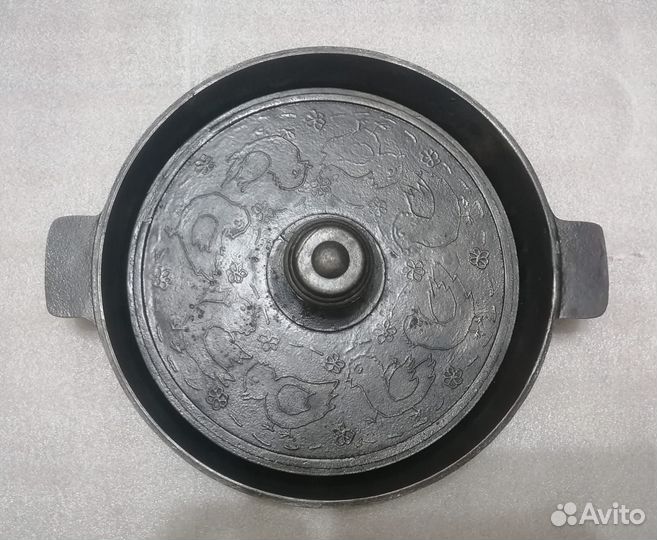 Сковорода-гриль чугунная с прессом СССР