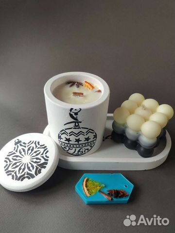 Фигурки из гипса, свечи