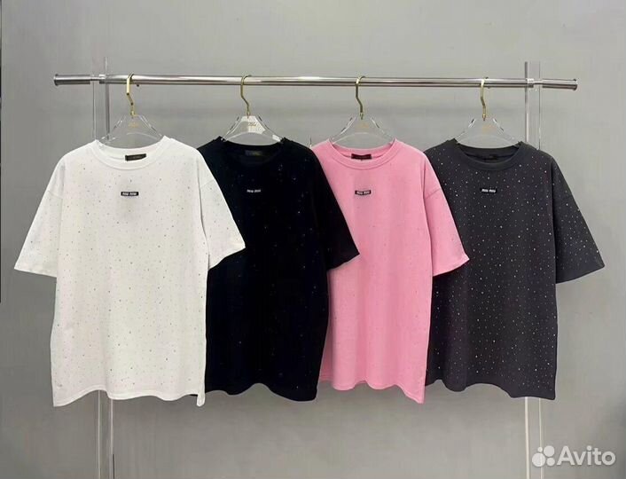 Майка+шорты Miu разные цвета со стразами M-L