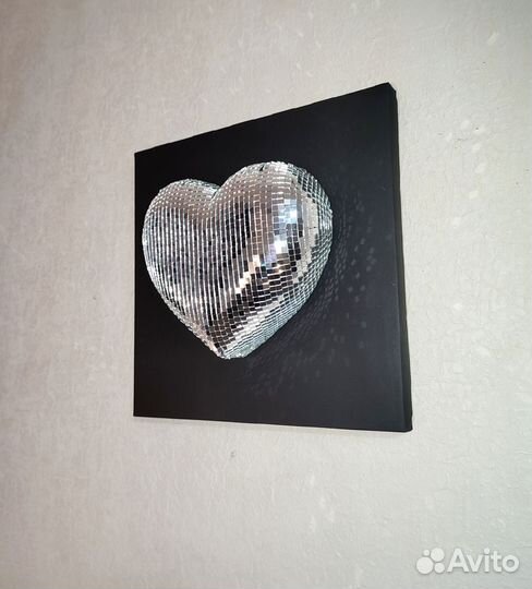 Диско сердце панно