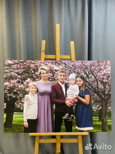 Портрет по фото на холсте