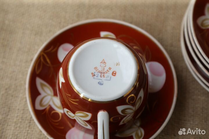 Чайная пара Вербилки дфз Жар птица Слива СССР