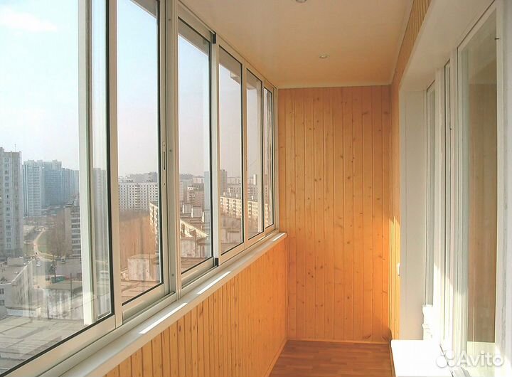 Балкон под ключ дерево