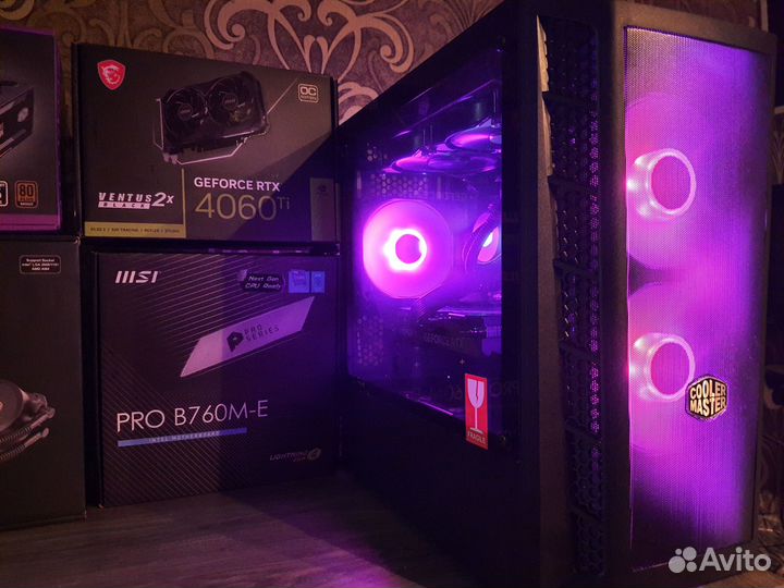 Новый MSI RTX4060 Ti+Core i5 12490F/B760 DDR5/1TB