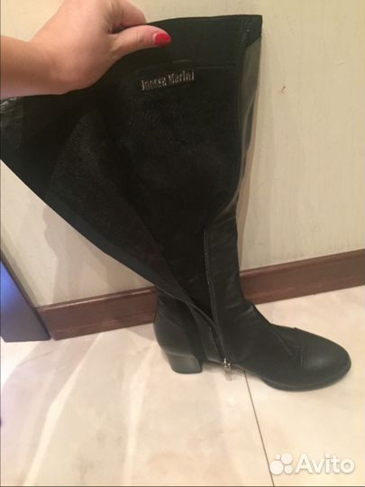 Кожаные осенние сапоги