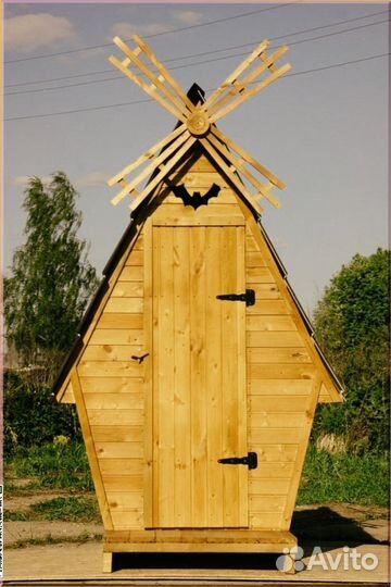 Уличный туалет с декором щхц 006