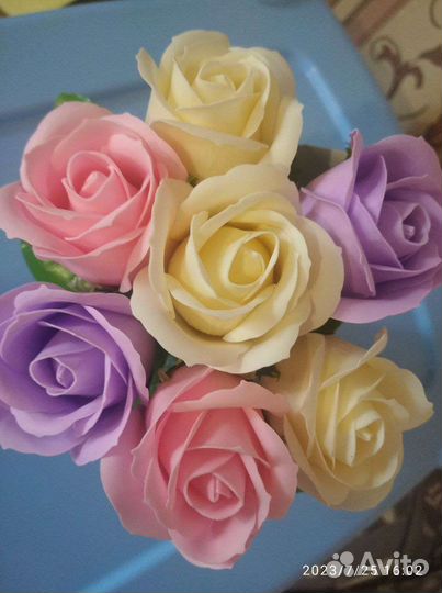 Букет из мыльных роз
