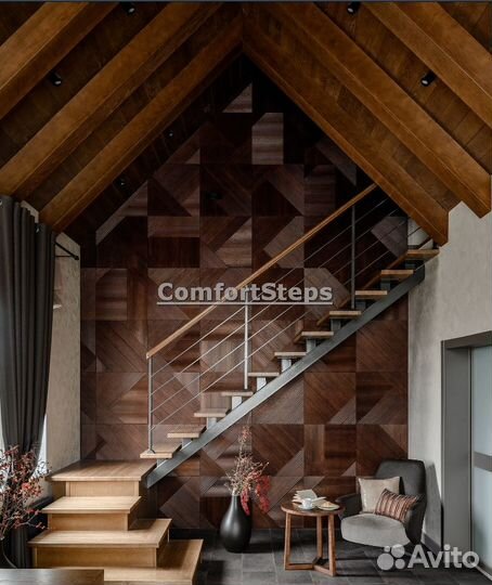 Деревянная лестница под ключ