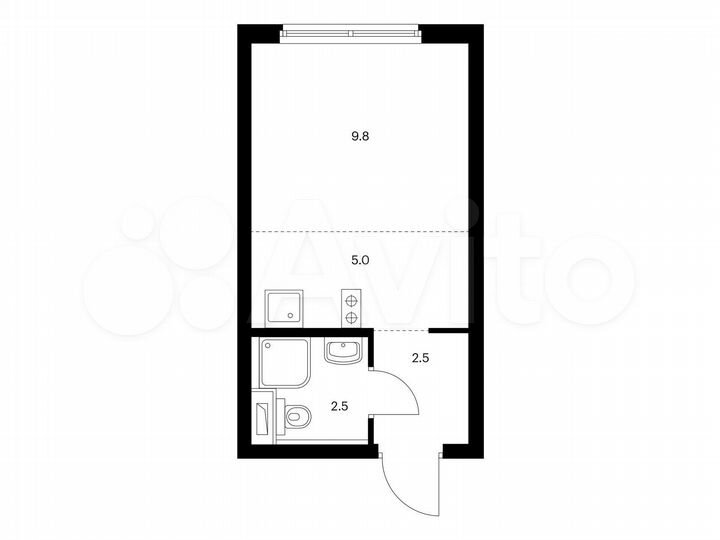 Квартира-студия, 19,8 м², 13/33 эт.