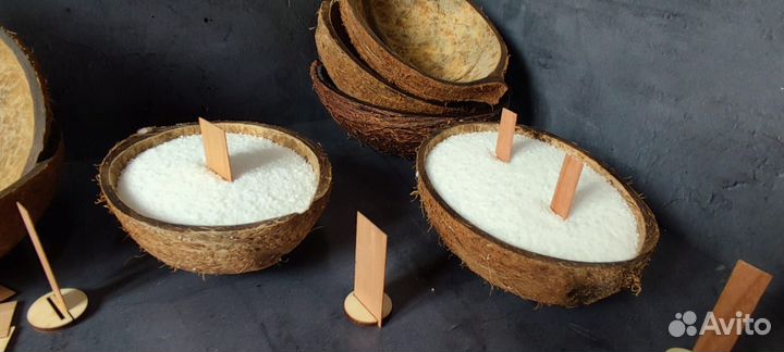 Насыпная свеча в кокосовой скорлупе(в гранулах)