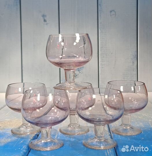 Рюмки из марганцевого стекла, СССР * 6шт