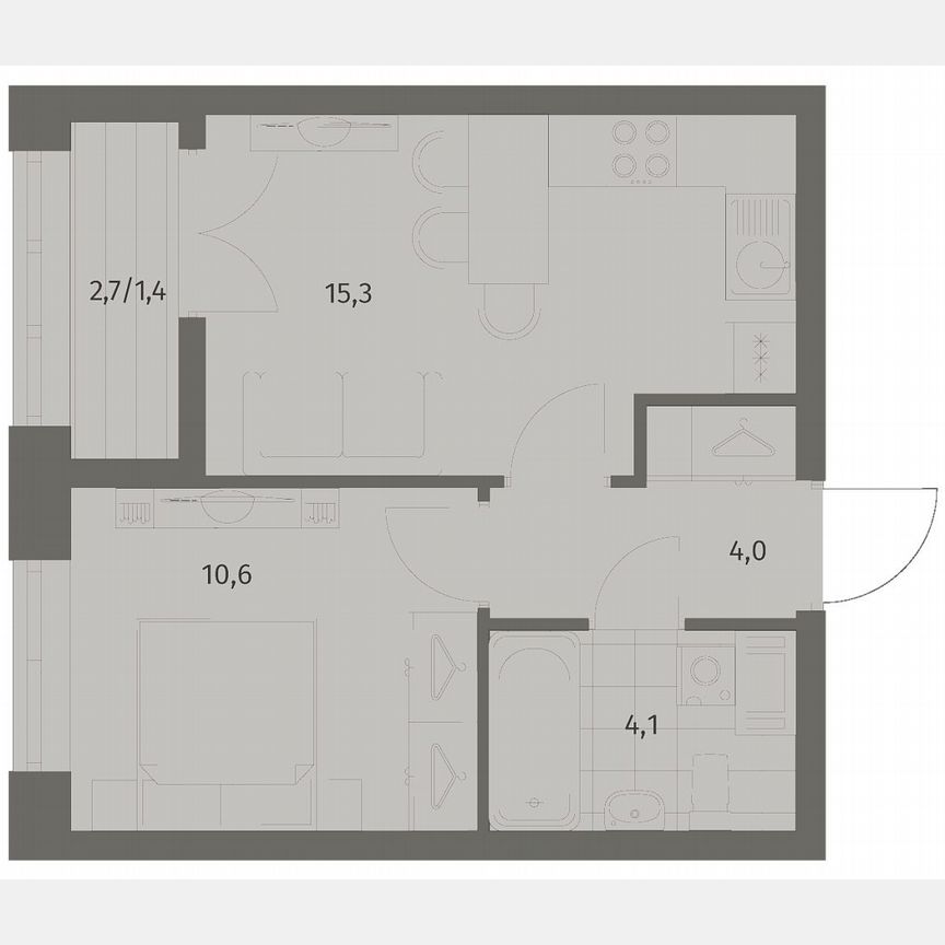 1-к. квартира, 35,4 м², 5/11 эт.