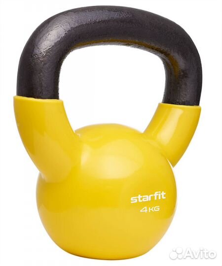 Гиря виниловая Starfit 4 кг, желтая