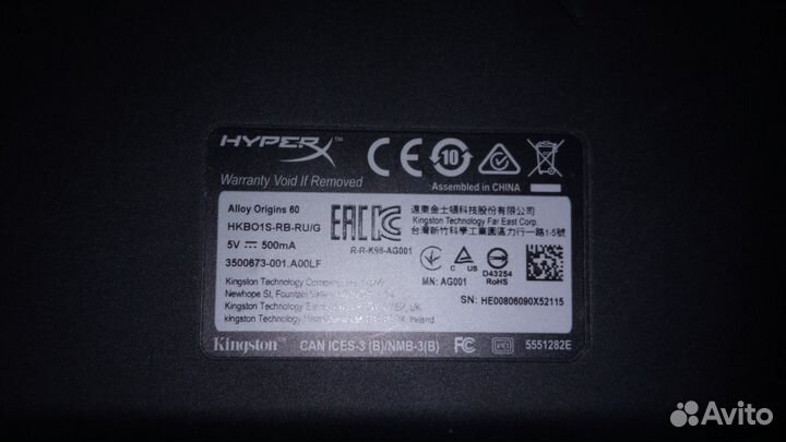 Механическая клавиатура HyperX Alloy Origins 60