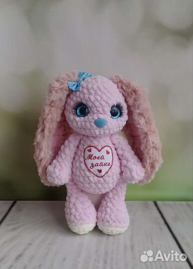 Мягкая игрушка зайка вязаная