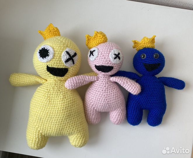 Игрушки мягкие вязаные радужные друзья