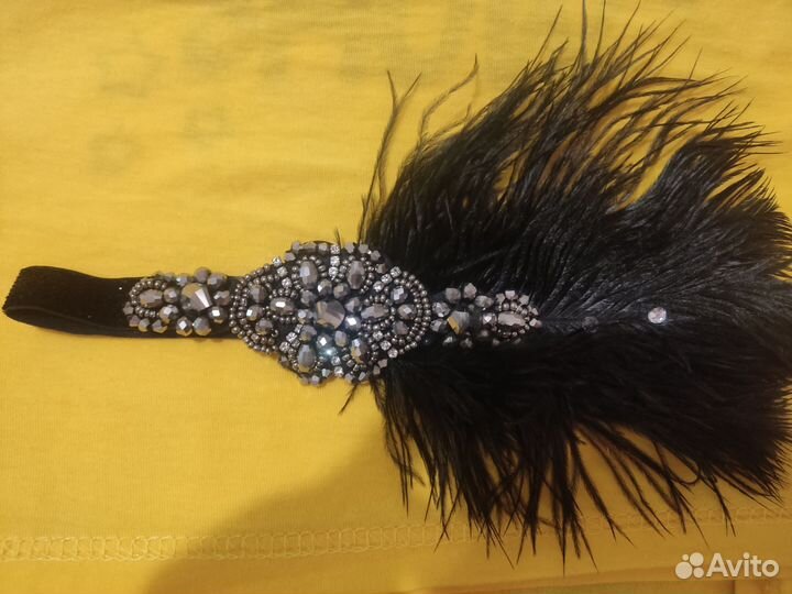 Повязка с пером на голову в стиле Гэтсби