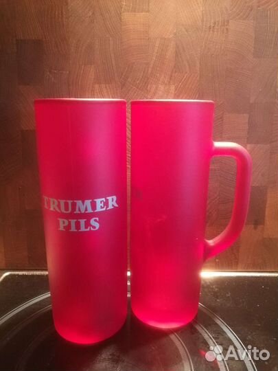 Красные пивные кружки 0,3 л