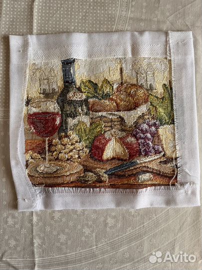 Готовая вышивка крестом Натюрморт с сыром и вином