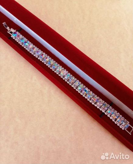 Теннисный браслет с посеребрением