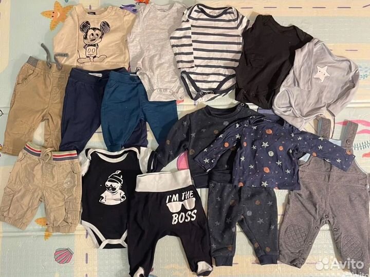 Вещи пакетом на мальчика 62-68 (0-3 мес)