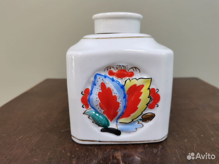 Чайница лфз 1949 год первый выпуск живопись редкая