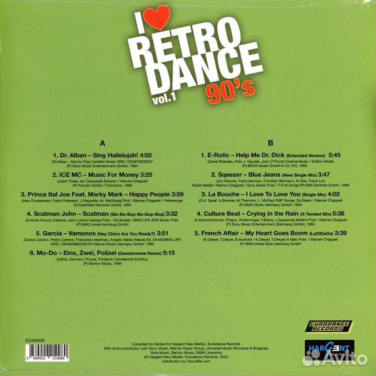 Various artists I Love Retro Dance 90s vol.1 (Вини