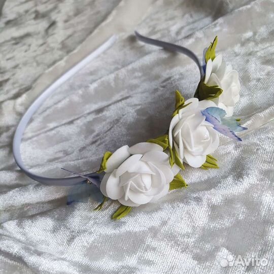 Ободок ручной работы с розочками