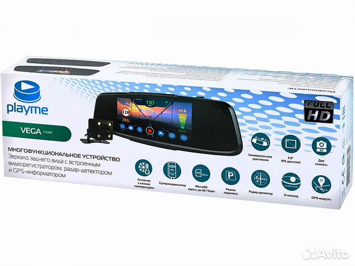 Регистратор с радар-детектором Playme vega touch