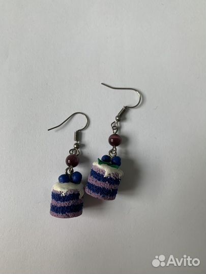 Серьги тортики ручной работы