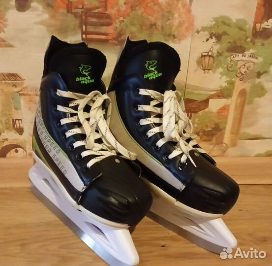 Коньки хоккейные black aqua 36-39 р