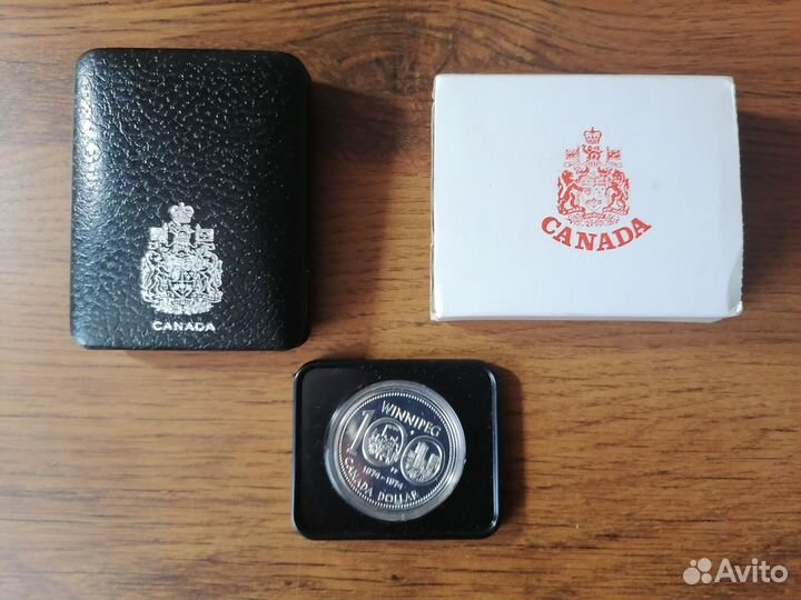 1 доллар Канада серебро 100 лет городу