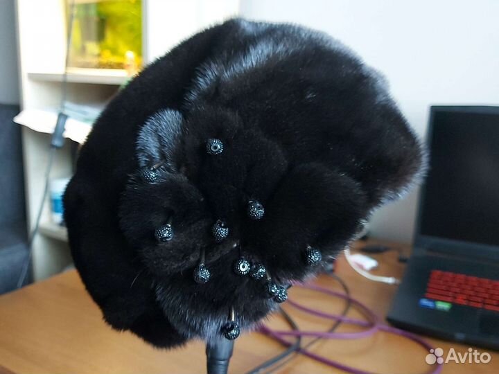 Берет женский норковый мягкий