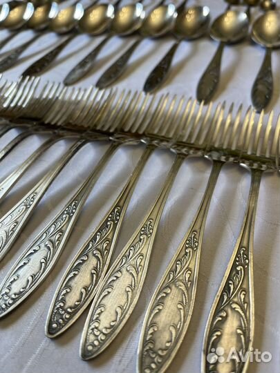 Набор столовых приборов мельхиор СССР