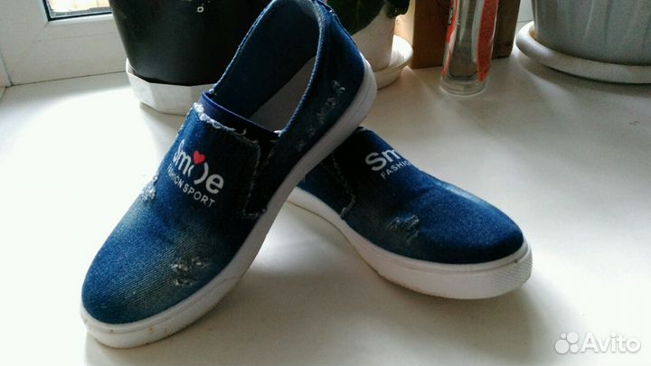 Кеды джинсовые