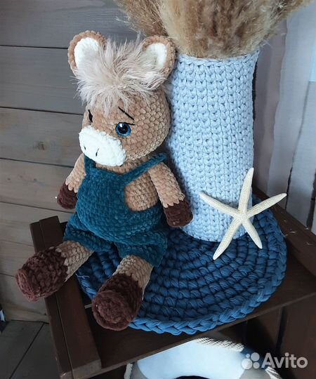 Лошадка вязаная/игрушки ручной работы