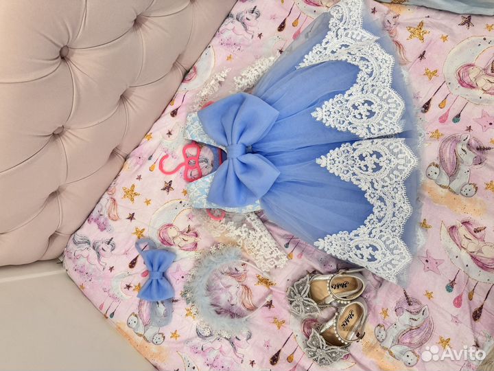 Платье+туфли+корона на годик 80-86