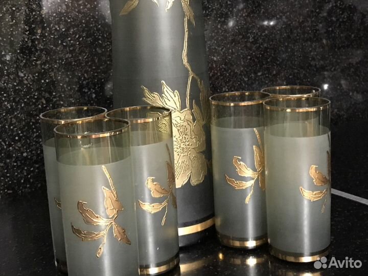 Графин со стаканами богемия