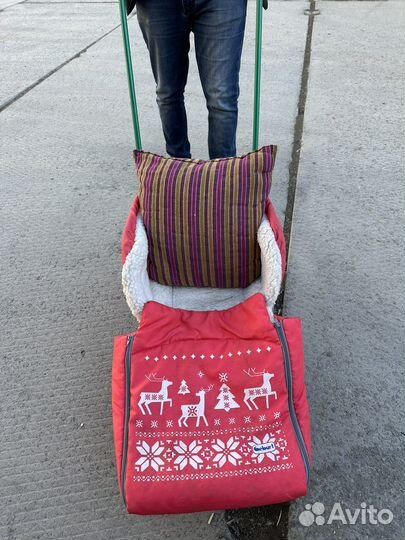 Детские санки с колесами почти новый