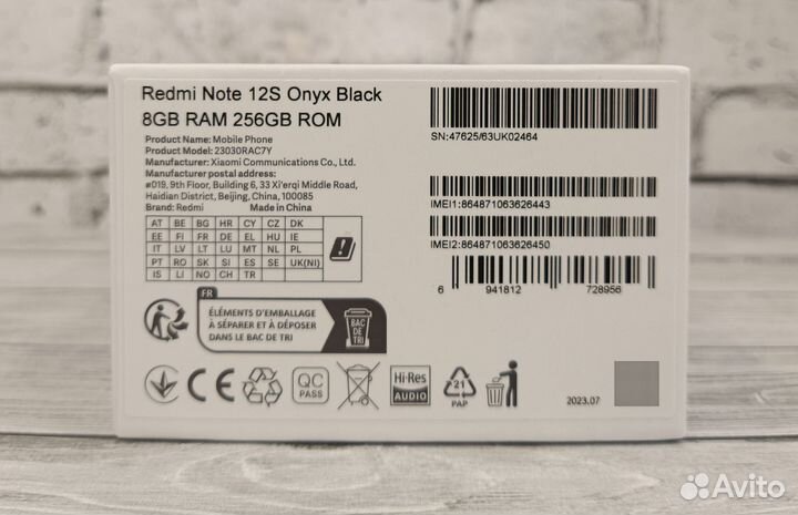 Xiaomi Redmi Note 12S, 8/256 ГБ