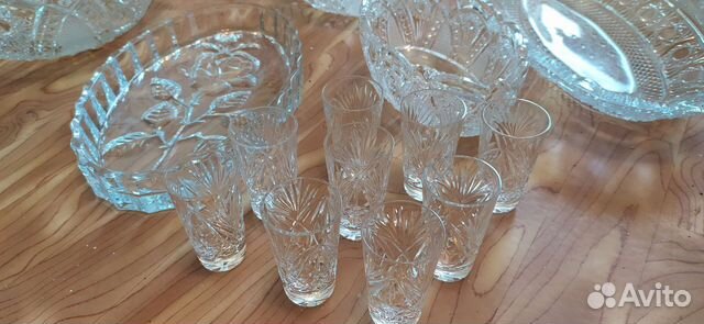 Вазы хрустальные СССР. Стопки. Комплект